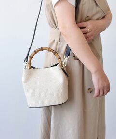 INTER-CHAUSSURES / インター ショシュール ハンドバッグ | 【LORISTELLA】バンブーハンドルラフィアバケットバッグ