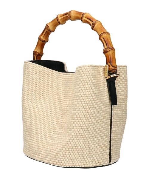 INTER-CHAUSSURES / インター ショシュール ハンドバッグ | 【LORISTELLA】バンブーハンドルラフィアバケットバッグ | 詳細1