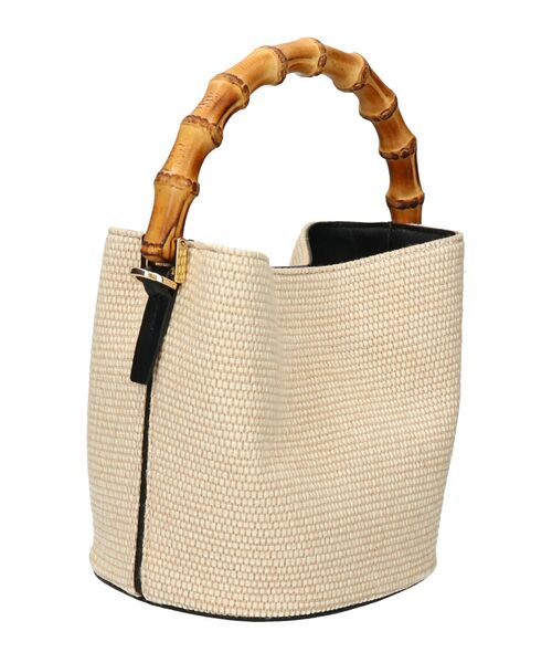 INTER-CHAUSSURES / インター ショシュール ハンドバッグ | 【LORISTELLA】バンブーハンドルラフィアバケットバッグ | 詳細3