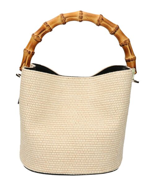 INTER-CHAUSSURES / インター ショシュール ハンドバッグ | 【LORISTELLA】バンブーハンドルラフィアバケットバッグ | 詳細4