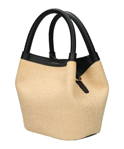 INTER-CHAUSSURES / インター ショシュール ハンドバッグ | 【LORISTELLA】レザーハンドルラフィアハンドバッグ | 詳細1