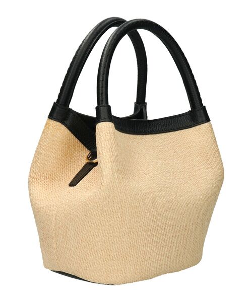 INTER-CHAUSSURES / インター ショシュール ハンドバッグ | 【LORISTELLA】レザーハンドルラフィアハンドバッグ | 詳細3