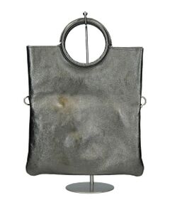 INTER-CHAUSSURES / インター ショシュール ハンドバッグ | 【ANDREA CARDONE ITALI】ラウンドハンドルメタリックレザーバッグ