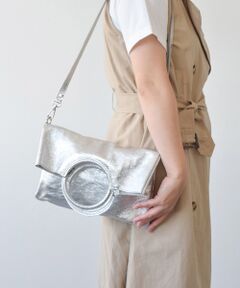 INTER-CHAUSSURES / インター ショシュール ハンドバッグ | 【ANDREA CARDONE ITALI】ラウンドハンドルメタリックレザーバッグ