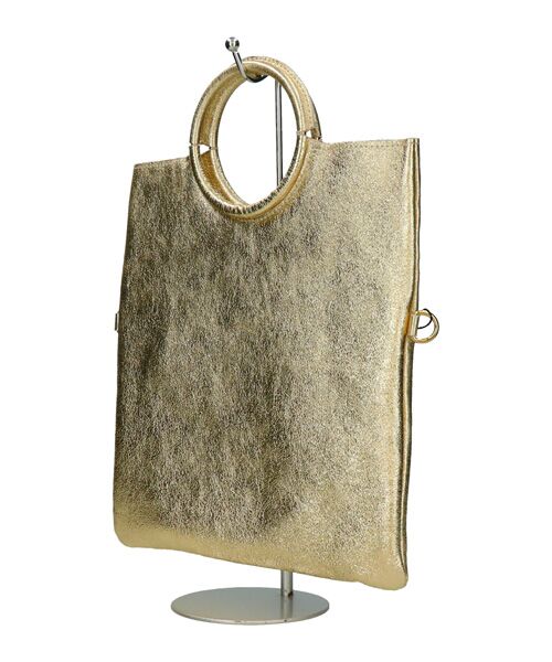 INTER-CHAUSSURES / インター ショシュール ハンドバッグ | 【ANDREA CARDONE ITALI】ラウンドハンドルメタリックレザーバッグ | 詳細11