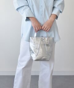 INTER-CHAUSSURES / インター ショシュール トートバッグ | 【ANDREA CARDONE ITALI】メタリックレザーミニトートバッグ