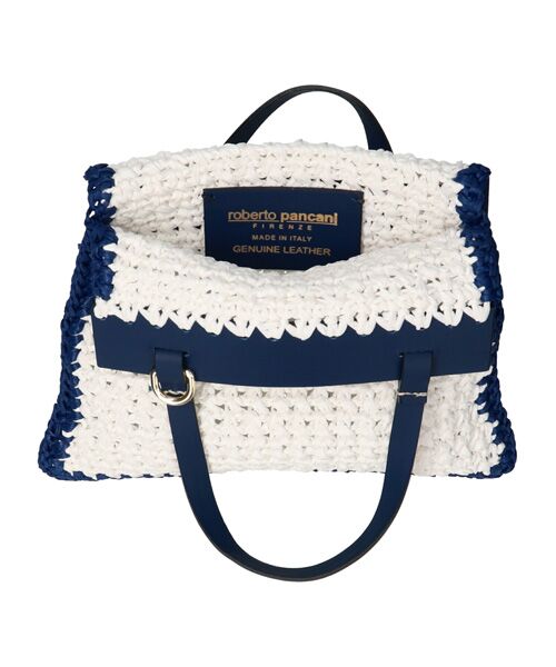 INTER-CHAUSSURES / インター ショシュール かごバック | 【ROBERTO PANCANI】レザーハンドルラフィアトートバッグ | 詳細8