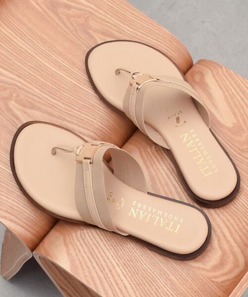 ITALIAN SHOEMAKERS】スクエアメタルトングミュール （サンダル