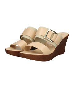 INTER-CHAUSSURES / インター ショシュール サンダル | 【ITALIAN SHOEMAKERS】スクエアメタルウェッジヒールミュール