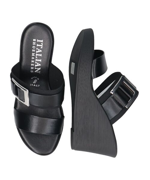 INTER-CHAUSSURES / インター ショシュール サンダル | 【ITALIAN SHOEMAKERS】スクエアメタルウェッジヒールミュール | 詳細5