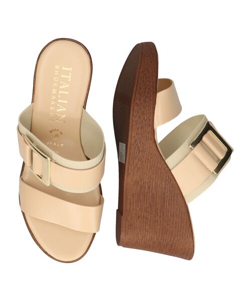 INTER-CHAUSSURES / インター ショシュール サンダル | 【ITALIAN SHOEMAKERS】スクエアメタルウェッジヒールミュール | 詳細11