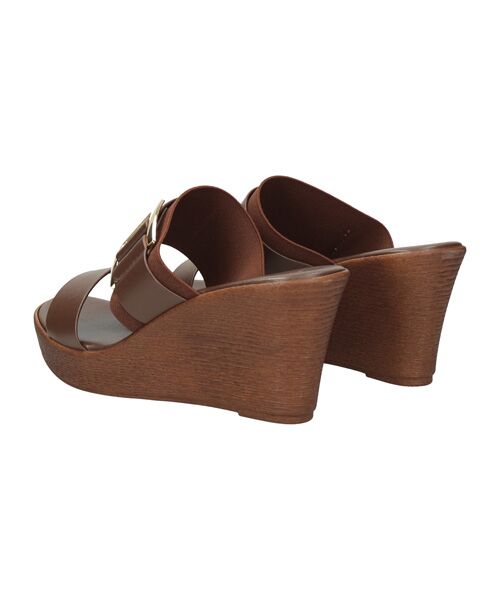 INTER-CHAUSSURES / インター ショシュール サンダル | 【ITALIAN SHOEMAKERS】スクエアメタルウェッジヒールミュール | 詳細14