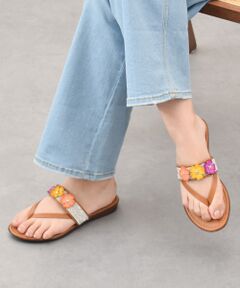 INTER-CHAUSSURES / インター ショシュール サンダル | 【ITALIAN SHOEMAKERS】ビジューベルトフラワートングサンダル