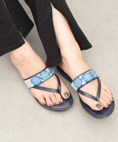 INTER-CHAUSSURES / インター ショシュール サンダル | 【ITALIAN SHOEMAKERS】ビジューベルトフラワートングサンダル