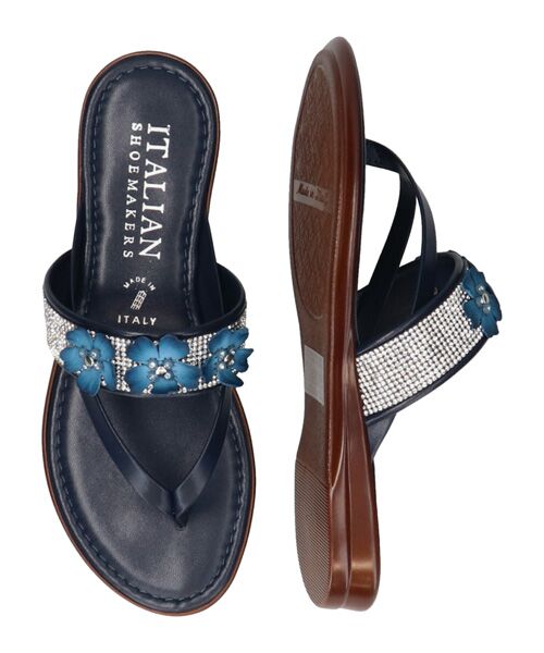新品 ITALIAN SHOEMAKERS ビジュー付きサンダル 36 セール】 【ITALIAN SHOEMAKERS】ビジューベルトフラワートング
