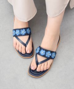 INTER-CHAUSSURES / インター ショシュール サンダル | 【ITALIAN SHOEMAKERS】フラワーベルトフラットトングサンダル
