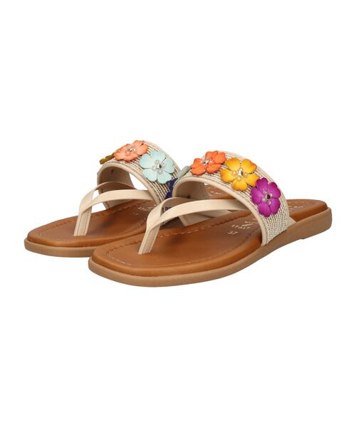 INTER-CHAUSSURES / インター ショシュール サンダル | 【ITALIAN SHOEMAKERS】フラワーベルトフラットトングサンダル | 詳細1