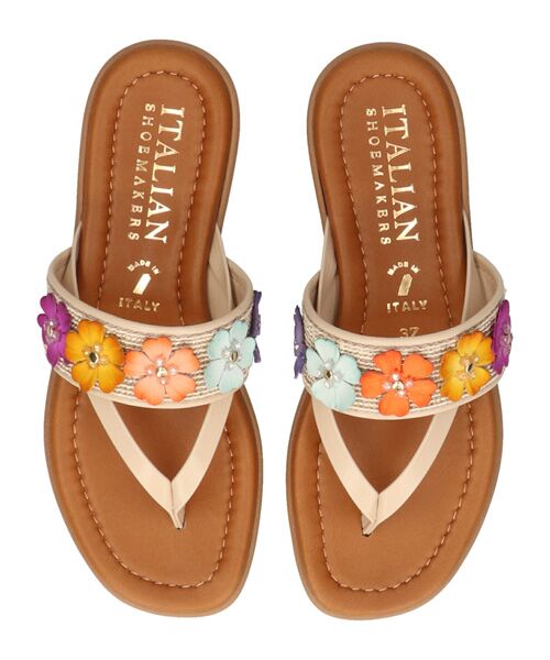 INTER-CHAUSSURES / インター ショシュール サンダル | 【ITALIAN SHOEMAKERS】フラワーベルトフラットトングサンダル | 詳細5