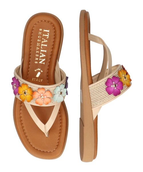 INTER-CHAUSSURES / インター ショシュール サンダル | 【ITALIAN SHOEMAKERS】フラワーベルトフラットトングサンダル | 詳細6