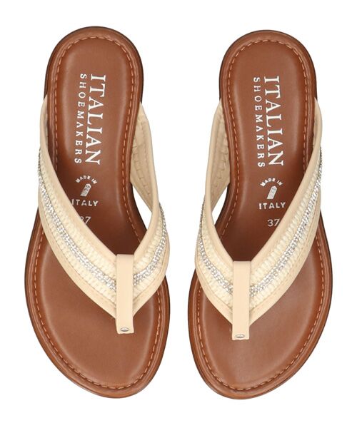 INTER-CHAUSSURES / インター ショシュール サンダル | 【ITALIAN SHOEMAKERS】ラインストーンベルトトングサンダル | 詳細5