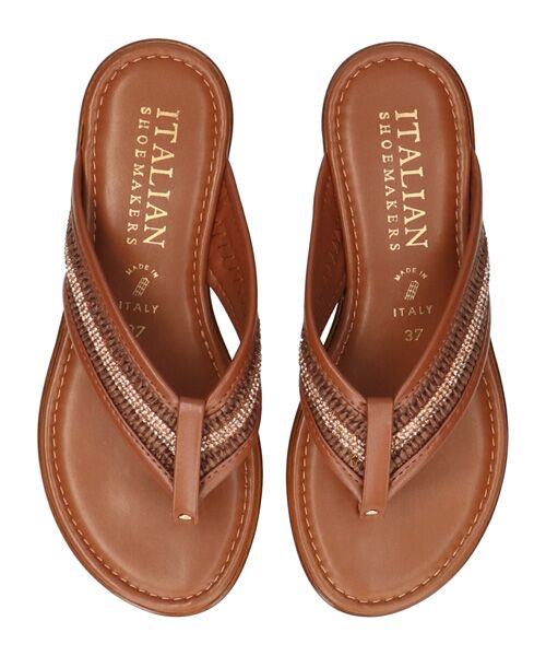 INTER-CHAUSSURES / インター ショシュール サンダル | 【ITALIAN SHOEMAKERS】ラインストーンベルトトングサンダル | 詳細12