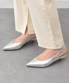 【FABIO RUSCONI】キトゥンヒールバックバンドパンプス