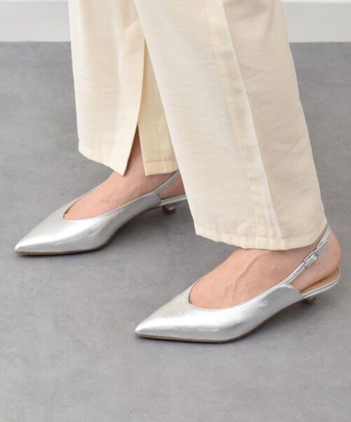 INTER-CHAUSSURES / インター ショシュール パンプス | 【FABIO RUSCONI】キトゥンヒールバックバンドパンプス（シルバー）