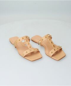 INTER-CHAUSSURES / インター ショシュール サンダル | 【CARRANO】スクエアトゥスタッズフラットサンダル-(62200C)