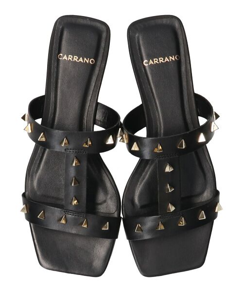 INTER-CHAUSSURES / インター ショシュール サンダル | 【CARRANO】スクエアトゥスタッズフラットサンダル-(62200C) | 詳細6
