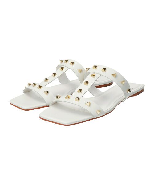 INTER-CHAUSSURES / インター ショシュール サンダル | 【CARRANO】スクエアトゥスタッズフラットサンダル-(62200C) | 詳細9