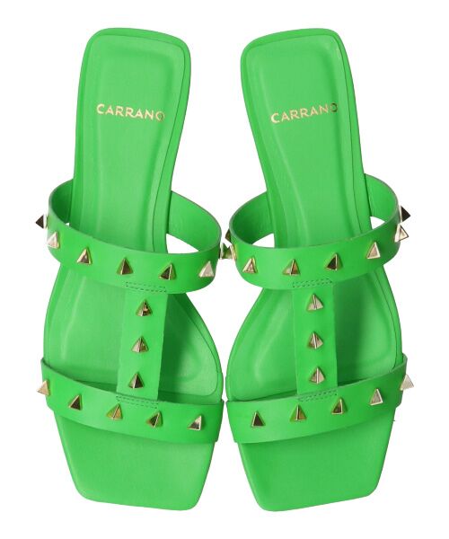INTER-CHAUSSURES / インター ショシュール サンダル | 【CARRANO】スクエアトゥスタッズフラットサンダル-(62200C) | 詳細27