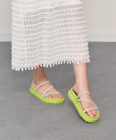 INTER-CHAUSSURES / インター ショシュール サンダル | 【CARRANO】ラインストーンストラップサンダル-(62302C)