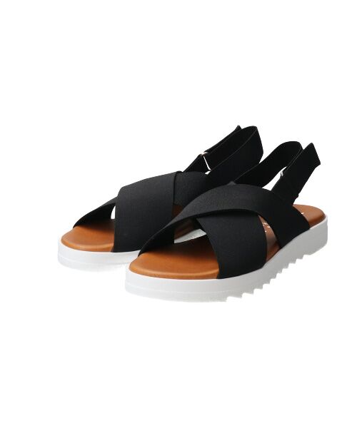 INTER-CHAUSSURES / インター ショシュール サンダル | 【ITALIAN SHOEMAKERS】厚底エラスティッククロスサンダル-(92120T) | 詳細2