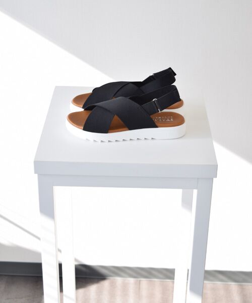 INTER-CHAUSSURES / インター ショシュール サンダル | 【ITALIAN SHOEMAKERS】厚底エラスティッククロスサンダル-(92120T) | 詳細9