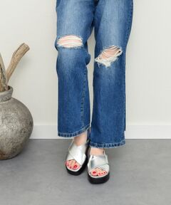 INTER-CHAUSSURES / インター ショシュール サンダル | 【ITALIAN SHOEMAKERS】厚底クロスサンダル-(92121T)