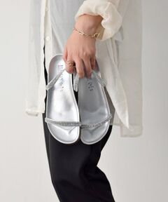 INTER-CHAUSSURES / インター ショシュール サンダル | 【ITALIAN SHOEMAKERS】ダブルラインストーンフットベッドサンダル-(92201T)