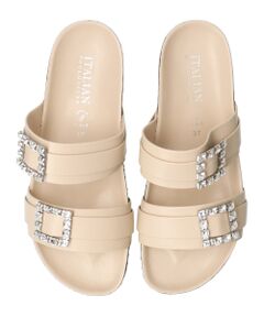 INTER-CHAUSSURES / インター ショシュール サンダル | 【ITALIAN SHOEMAKERS】ビジューベルトフットベッドサンダル-(92211T)