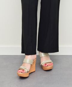 INTER-CHAUSSURES / インター ショシュール サンダル | 【ITALIAN SHOEMAKERS】ラインストーン厚底ハイウエッジミュール-(92321T)