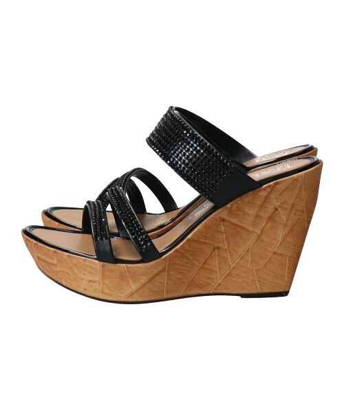 INTER-CHAUSSURES / インター ショシュール サンダル | 【ITALIAN SHOEMAKERS】ラインストーン厚底ハイウエッジミュール-(92321T) | 詳細2