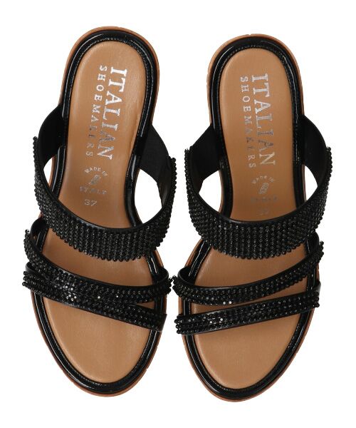 INTER-CHAUSSURES / インター ショシュール サンダル | 【ITALIAN SHOEMAKERS】ラインストーン厚底ハイウエッジミュール-(92321T) | 詳細5