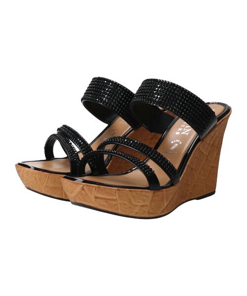 INTER-CHAUSSURES / インター ショシュール サンダル | 【ITALIAN SHOEMAKERS】ラインストーン厚底ハイウエッジミュール-(92321T) | 詳細8