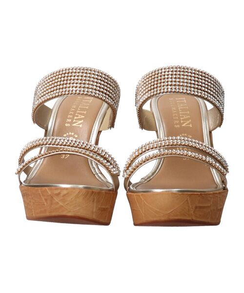 INTER-CHAUSSURES / インター ショシュール サンダル | 【ITALIAN SHOEMAKERS】ラインストーン厚底ハイウエッジミュール-(92321T) | 詳細9