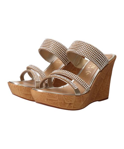 INTER-CHAUSSURES / インター ショシュール サンダル | 【ITALIAN SHOEMAKERS】ラインストーン厚底ハイウエッジミュール-(92321T) | 詳細10