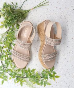 INTER-CHAUSSURES / インター ショシュール サンダル | 【ITALIAN SHOEMAKERS】ラインストーンリボン厚底サンダル-(92509T)