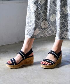 INTER-CHAUSSURES / インター ショシュール サンダル | 【ITALIAN SHOEMAKERS】ラインストーンリボン厚底サンダル-(92509T)