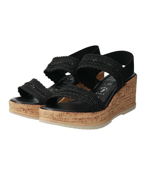 INTER-CHAUSSURES / インター ショシュール サンダル | 【ITALIAN SHOEMAKERS】ラインストーンリボン厚底サンダル-(92509T) | 詳細2