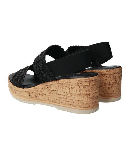 INTER-CHAUSSURES / インター ショシュール サンダル | 【ITALIAN SHOEMAKERS】ラインストーンリボン厚底サンダル-(92509T) | 詳細4