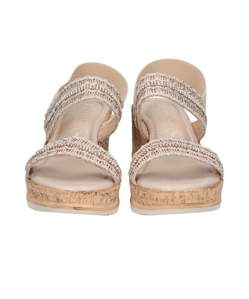 INTER-CHAUSSURES / インター ショシュール サンダル | 【ITALIAN SHOEMAKERS】ラインストーンリボン厚底サンダル-(92509T) | 詳細8