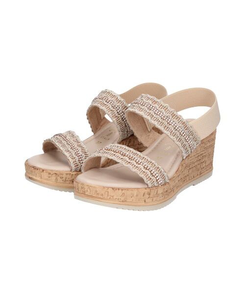 INTER-CHAUSSURES / インター ショシュール サンダル | 【ITALIAN SHOEMAKERS】ラインストーンリボン厚底サンダル-(92509T) | 詳細9