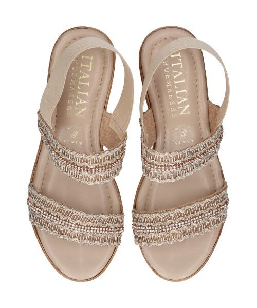 INTER-CHAUSSURES / インター ショシュール サンダル | 【ITALIAN SHOEMAKERS】ラインストーンリボン厚底サンダル-(92509T) | 詳細13